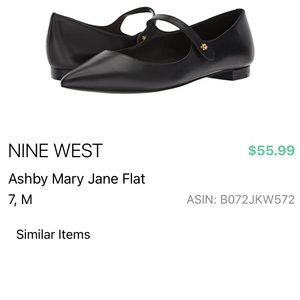 Nine West Black Ashby Mary Jane Flats Used